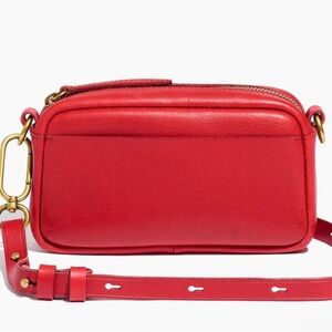 Madewell Mini The Leather Carabiner Crossbody Bag Red
